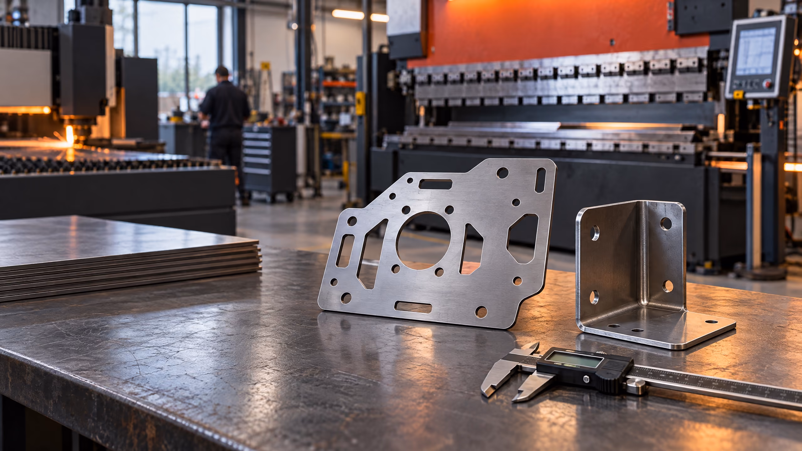 Illustrative overview of fabricated sheet-metal and CNC components
